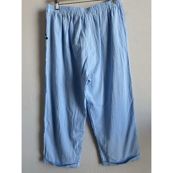 Unbranded Women’s Light Blue‎ Elastic Waist Floral Graphic Pants Size XXL NEW - Picture 6 of 10